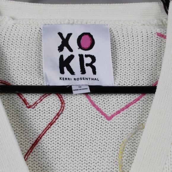 Kerri Rosenthal XOKR Sweater Women Small Rainbow Heart Artsy Whimsical Soft Girl - Picture 7 of 13